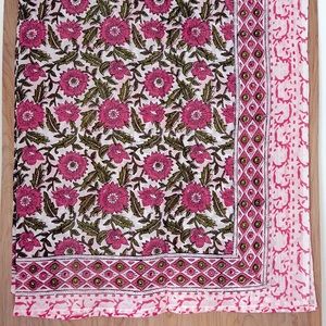 100% Cotton Hand Block Print Sarong Scarf Swim Coverup (22R)